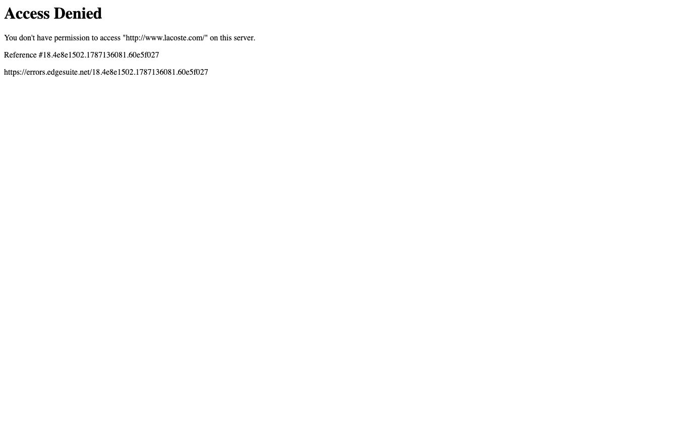 Page d'accueil du site officiel Lacoste